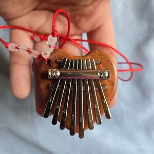 Heart-Shaped Kalimba with Red Cord
